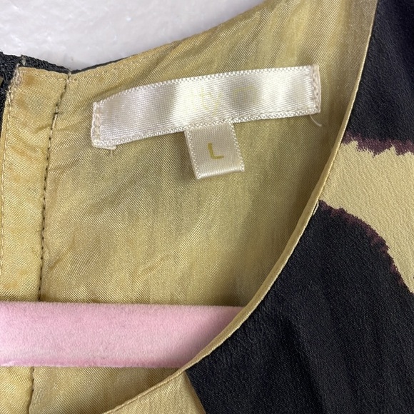 Marty M giraffe print 100% silk sleeveless Aline midi dress size L - Picture 3 of 10